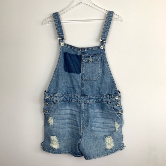 Q2 Denim - Q2 Denim Distressed Overall Shorts H21